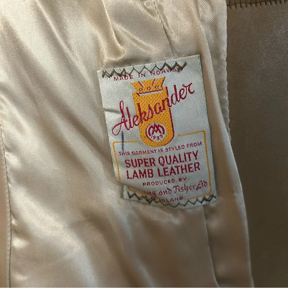 Vintage Aleksanders of Norway 70s M-L suede button jacket collar western boho - Picture 10 of 13